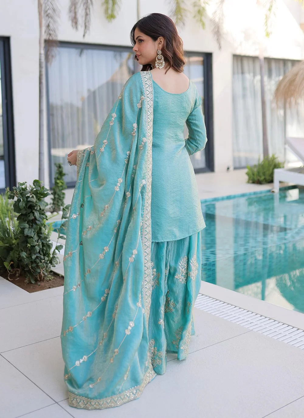 Floral Designed Garara Two Piece Set for Women - Image 2
